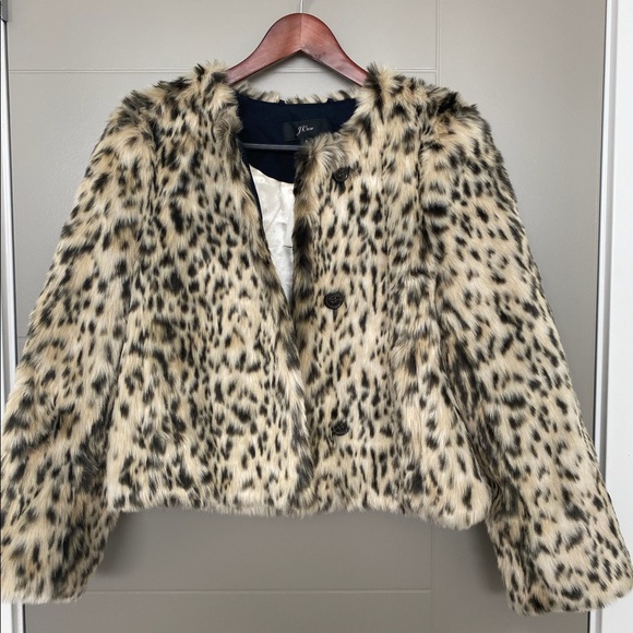J.Crew faux fur Leopard Jacket- NWT 🐆